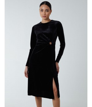 High Neck With Keyhole Detail & Long Sleeve Dress