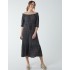 Off Shoulder Shirring Elastic Midi Dress