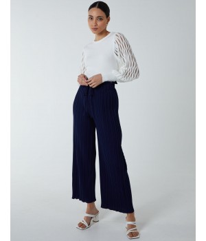 Wide Leg Pleated Trousers