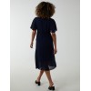 Wrap Tie Pleated Crossover Dress