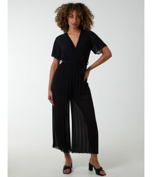 Pleated Wrap Over Jumpsuit