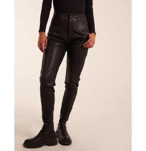 Matte Faux Leather Tailored Trouser