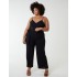 Curve Button Front Strappy Jumpsuit