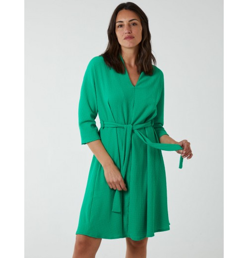 V Neck Crunchy Stitch Batwing Dress